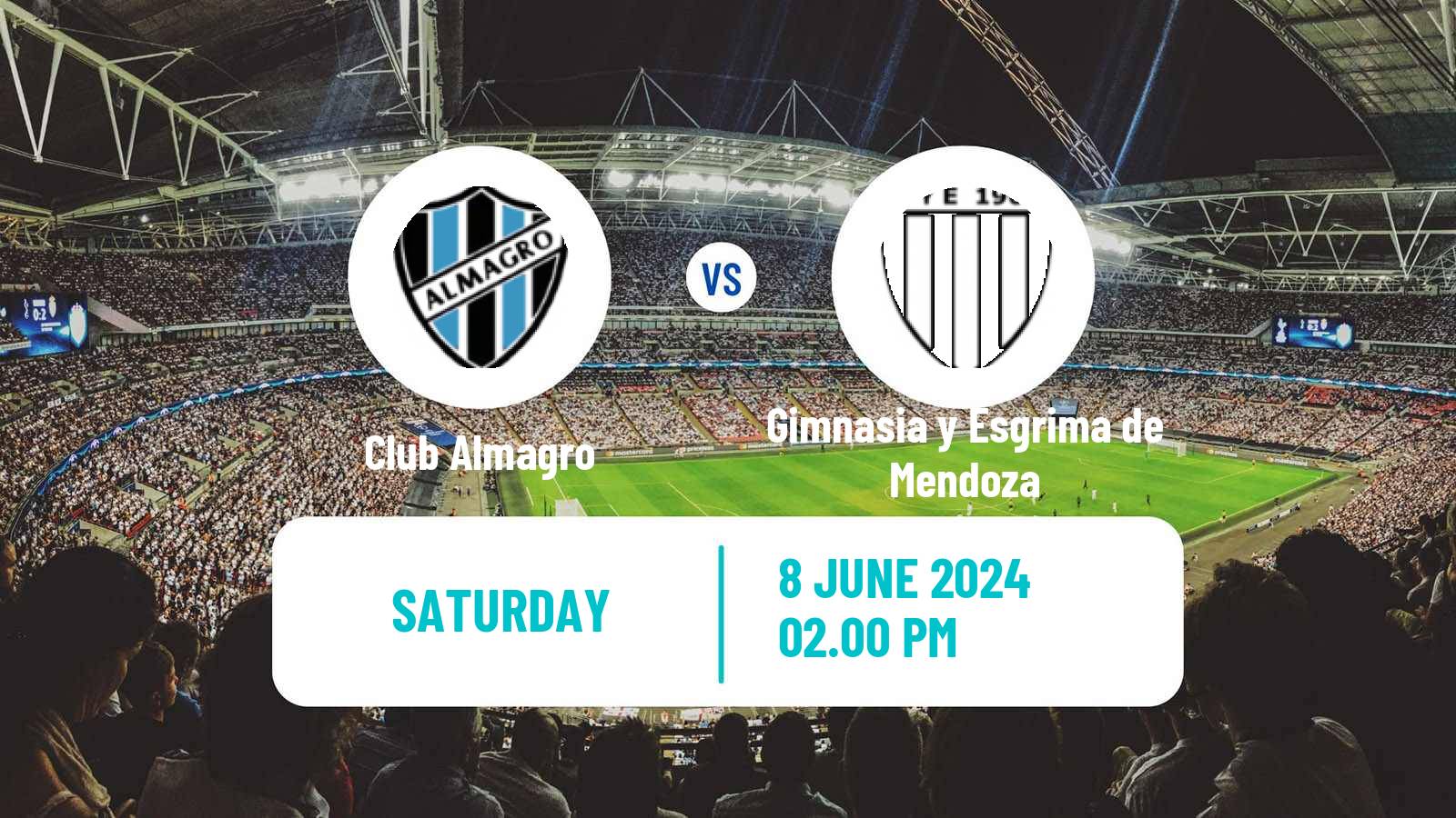 Soccer Argentinian Primera Nacional Club Almagro - Gimnasia y Esgrima de Mendoza