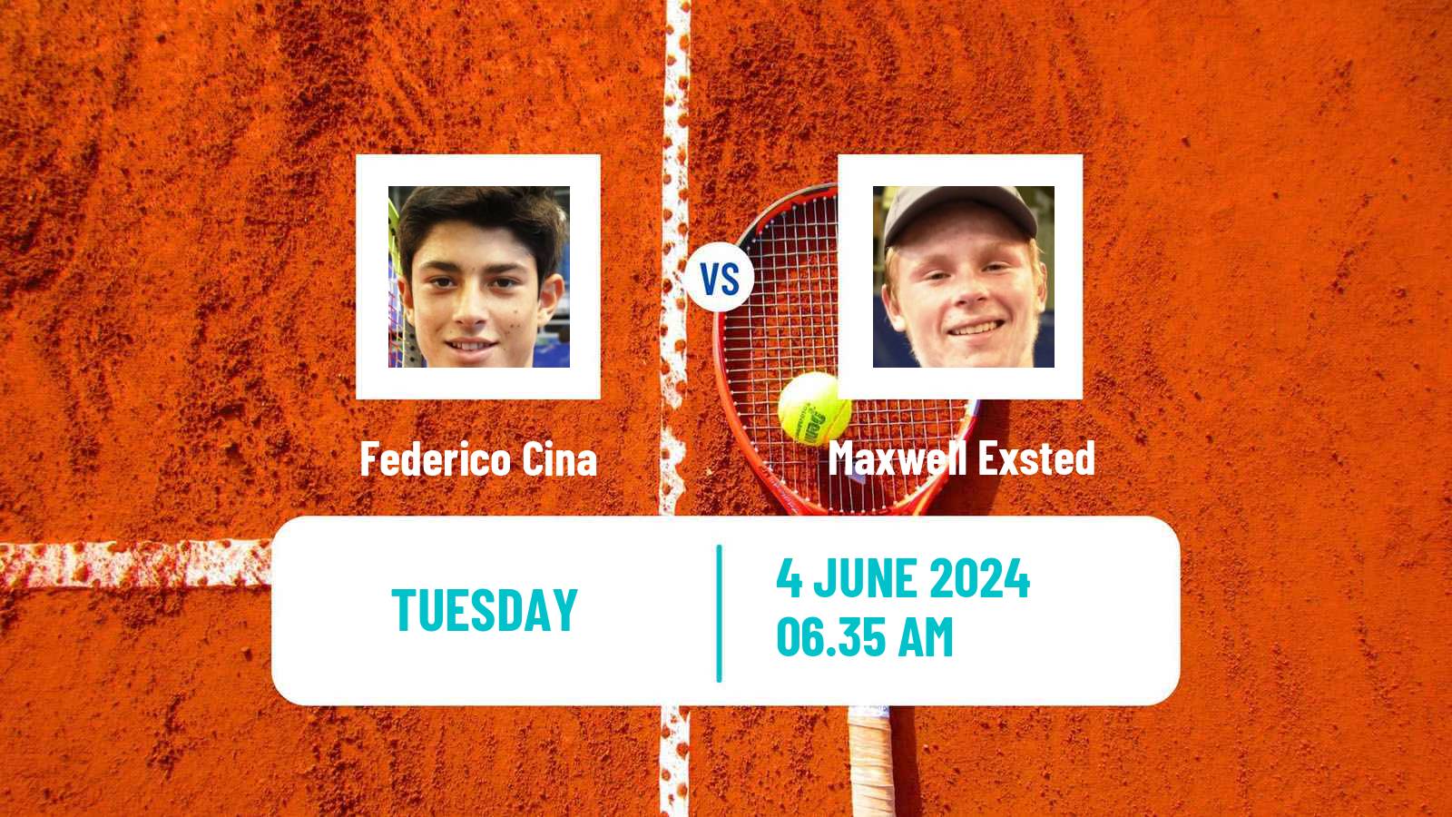Tennis Boys Singles French Open Federico Cina - Maxwell Exsted