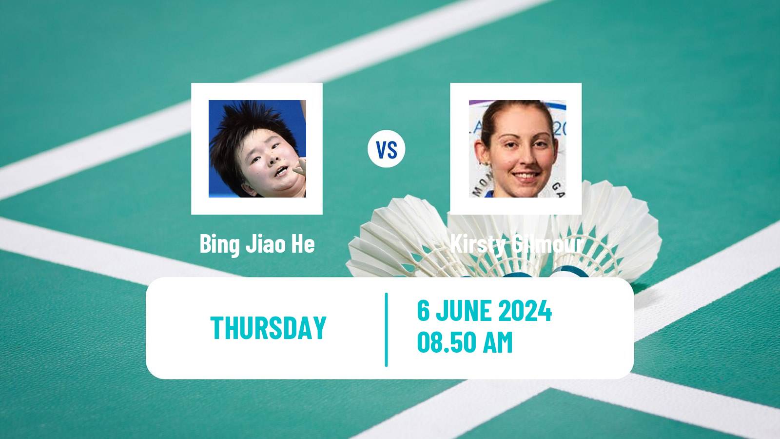 Badminton BWF World Tour Indonesia Open Women Bing Jiao He - Kirsty Gilmour