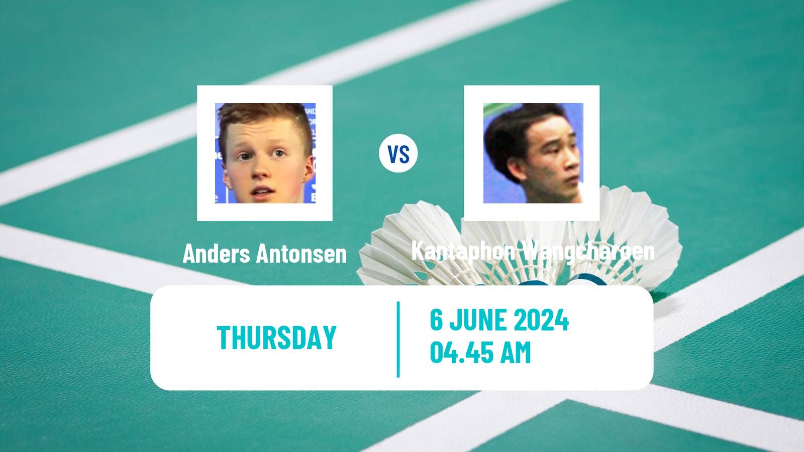 Badminton BWF World Tour Indonesia Open Men Anders Antonsen - Kantaphon Wangcharoen