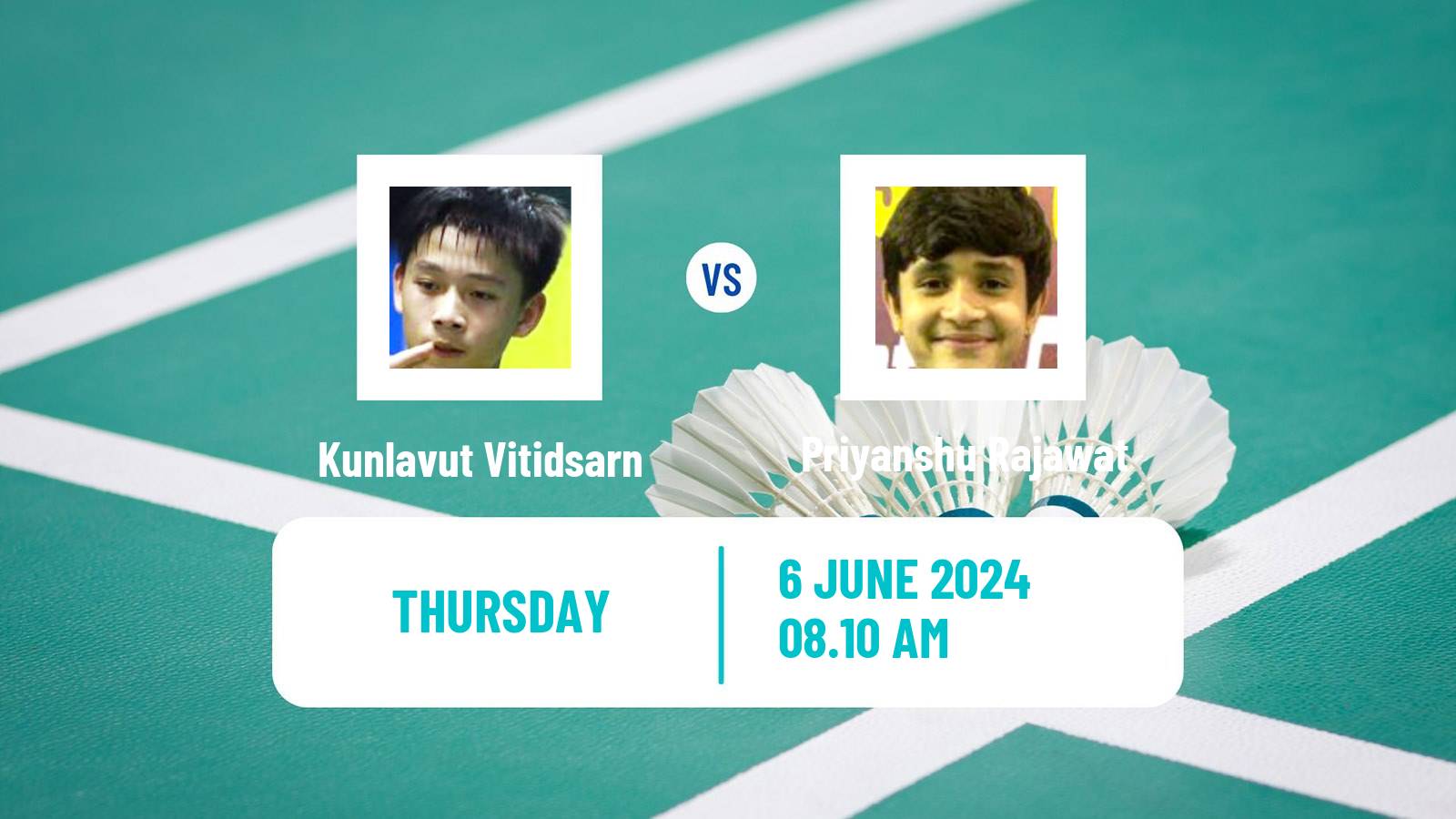 Badminton BWF World Tour Indonesia Open Men Kunlavut Vitidsarn - Priyanshu Rajawat