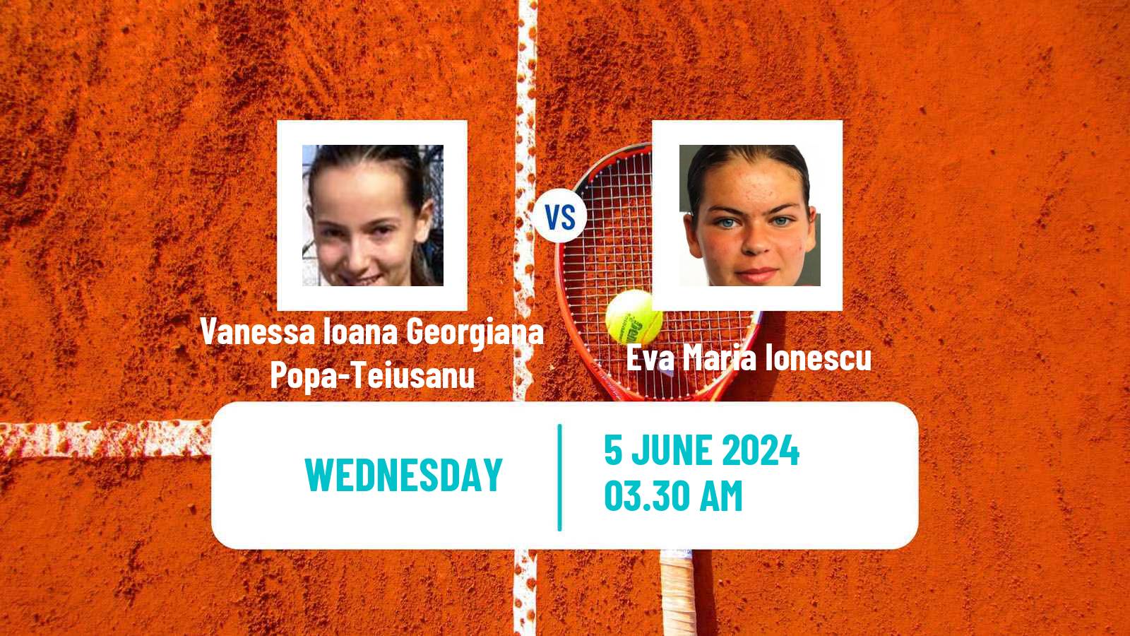 Tennis ITF W15 Focsani Women Vanessa Ioana Georgiana Popa-Teiusanu - Eva Maria Ionescu