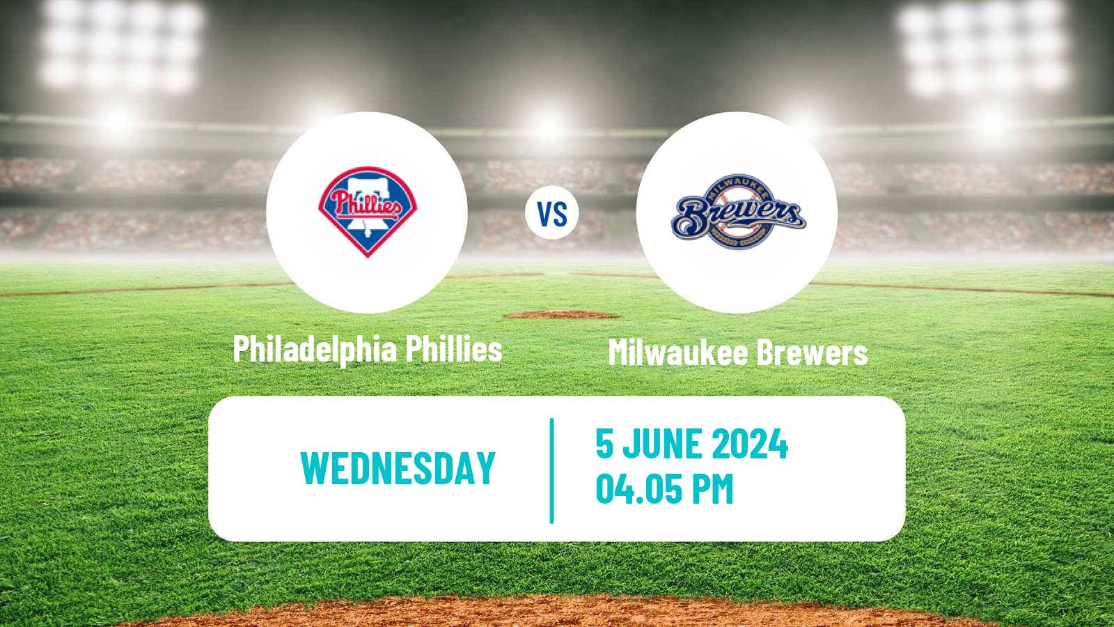 Baseball MLB Philadelphia Phillies - Milwaukee Brewers