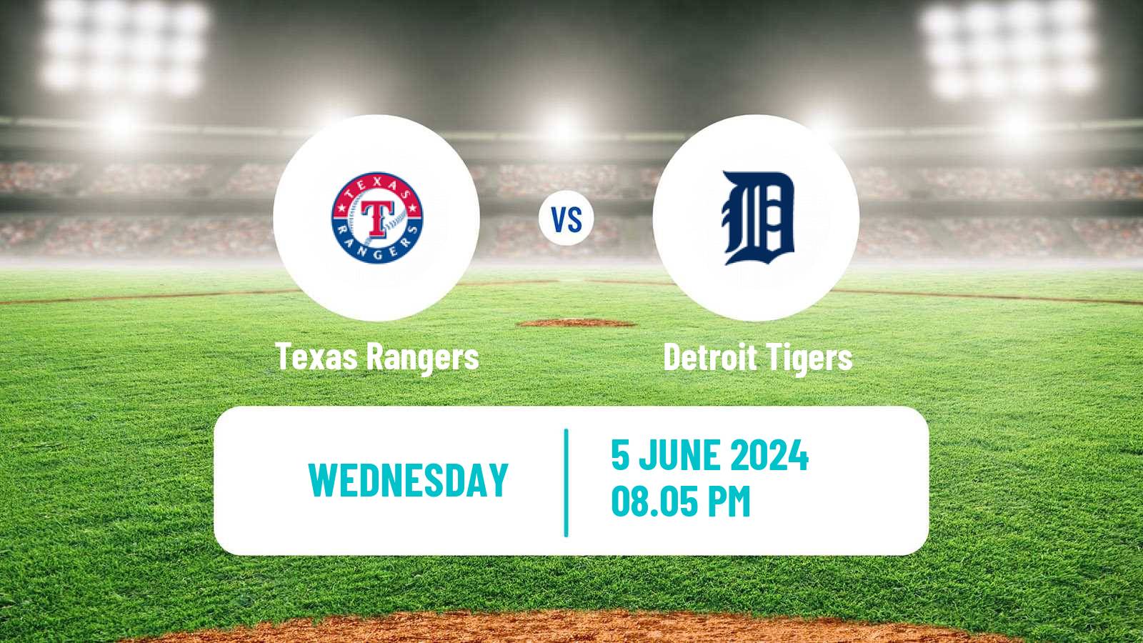 Baseball MLB Texas Rangers - Detroit Tigers