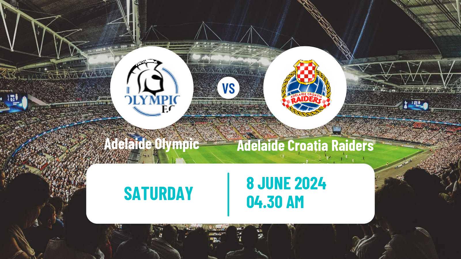 Soccer Australian NPL South Australian Adelaide Olympic - Adelaide Croatia Raiders