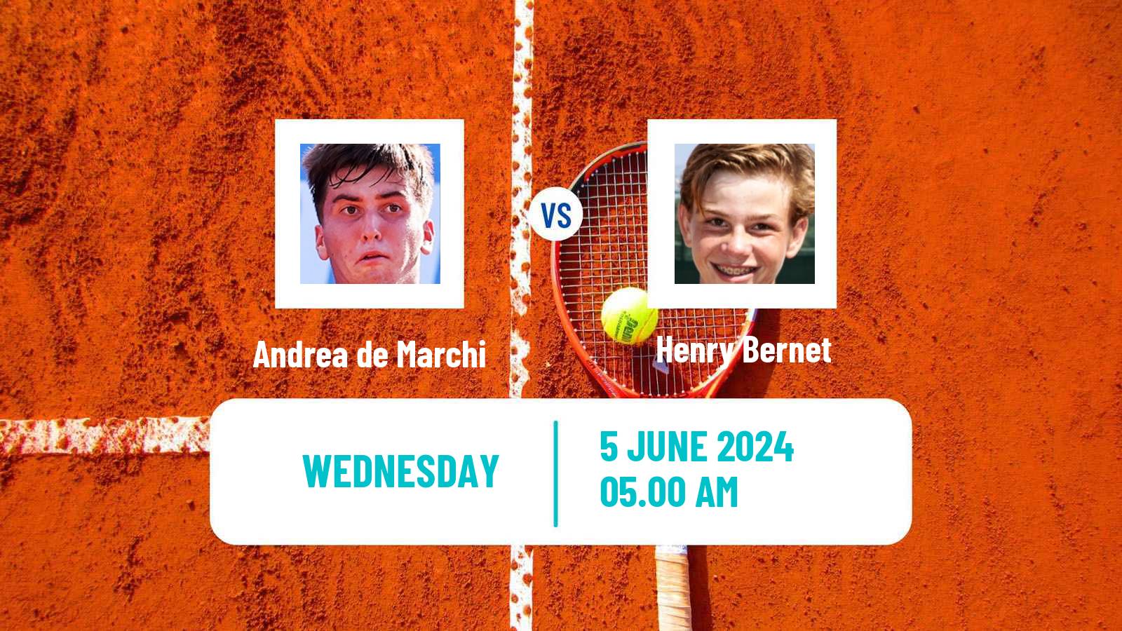 Tennis Boys Singles French Open Andrea de Marchi - Henry Bernet