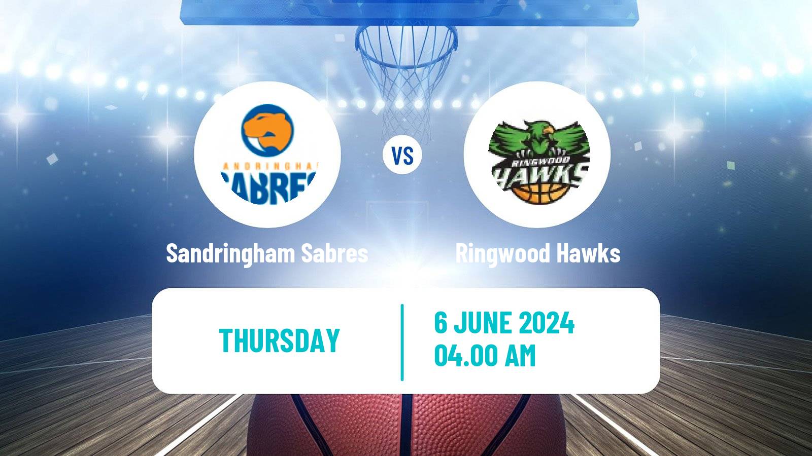 Basketball Australian NBL1 South Women Sandringham Sabres - Ringwood Hawks