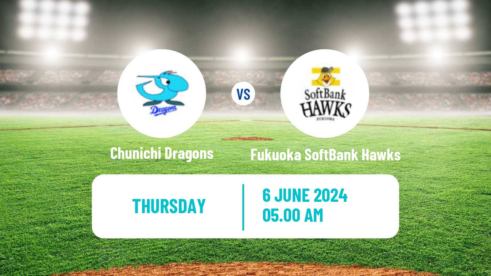 Baseball NPB Chunichi Dragons - Fukuoka SoftBank Hawks