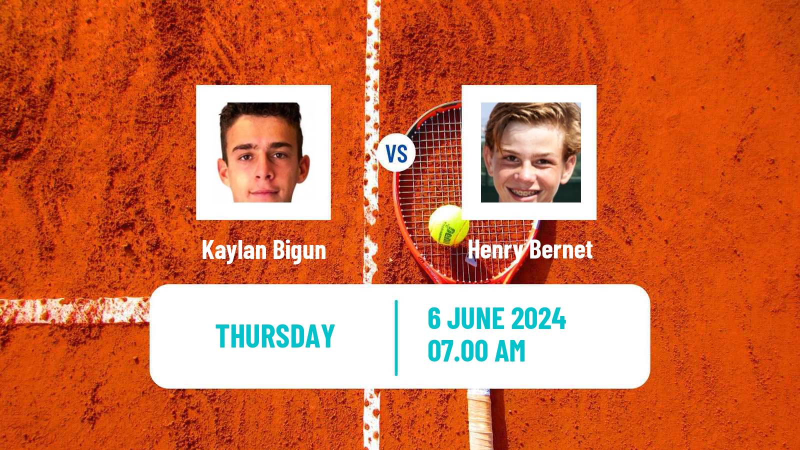 Tennis Boys Singles French Open Kaylan Bigun - Henry Bernet