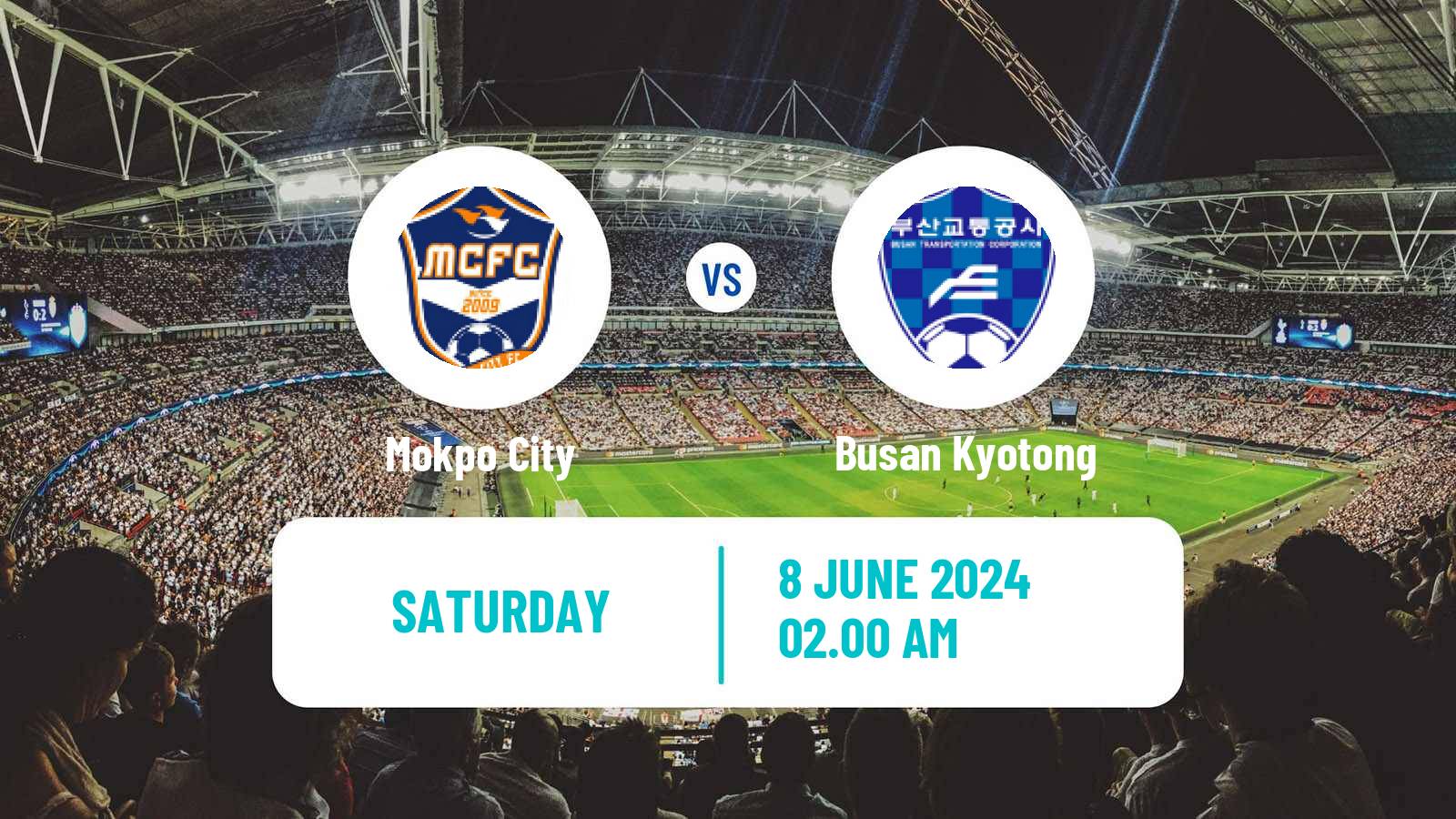 Soccer South Korean K3 League Mokpo City - Busan Kyotong