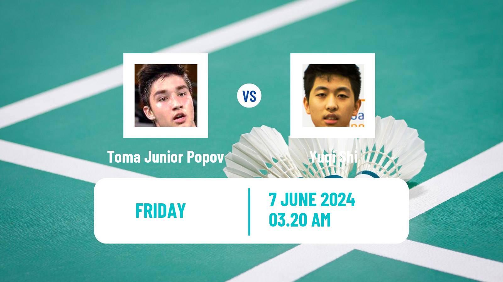 Badminton BWF World Tour Indonesia Open Men Toma Junior Popov - Yuqi Shi