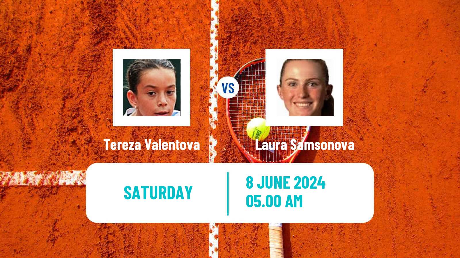 Tennis Girls Singles French Open Tereza Valentova - Laura Samsonova