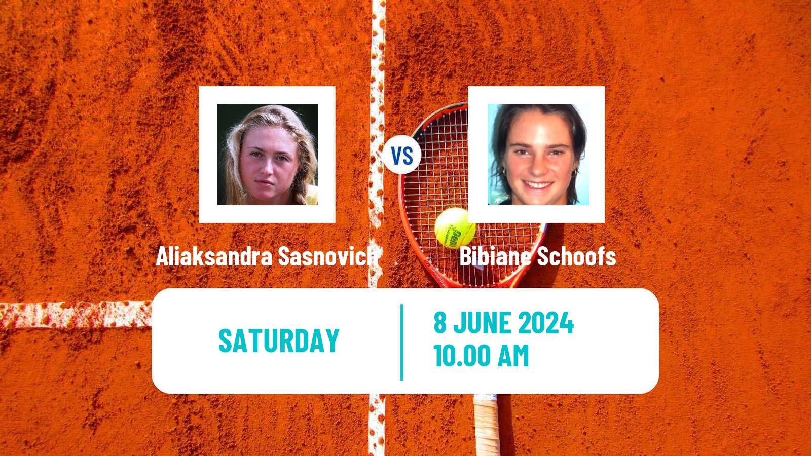 Tennis WTA Hertogenbosch Aliaksandra Sasnovich - Bibiane Schoofs