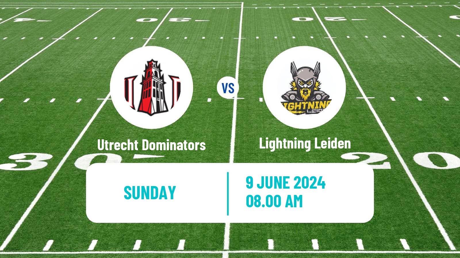 American football Dutch Eredivisie American Football Utrecht Dominators - Lightning Leiden