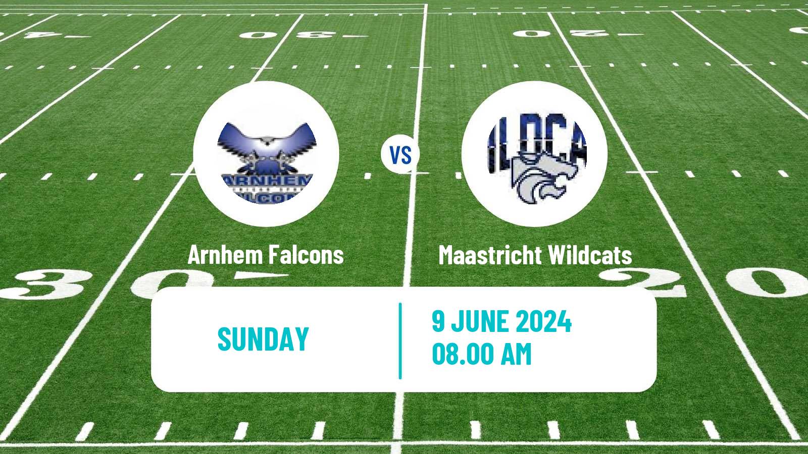 American football Dutch Eredivisie American Football Arnhem Falcons - Maastricht Wildcats