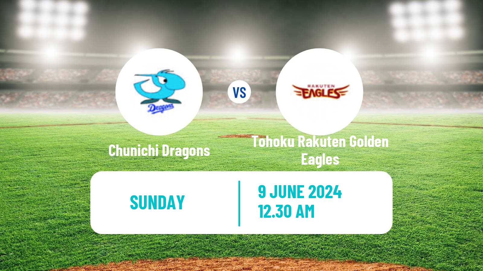 Baseball NPB Chunichi Dragons - Tohoku Rakuten Golden Eagles