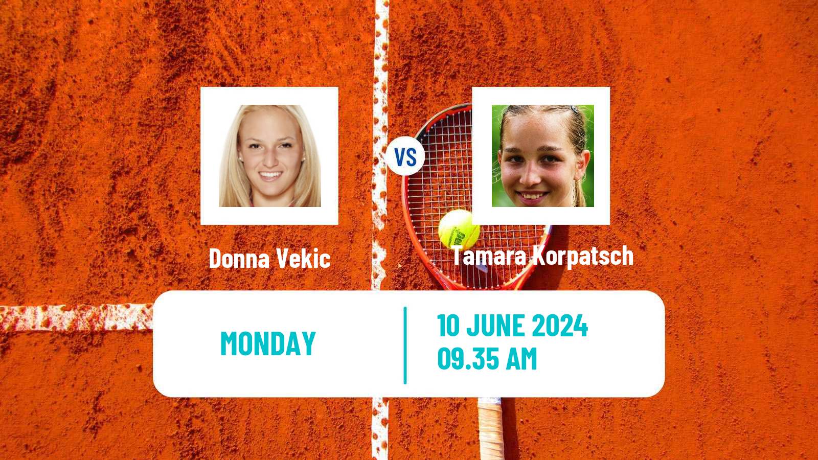 Tennis WTA Hertogenbosch Donna Vekic - Tamara Korpatsch