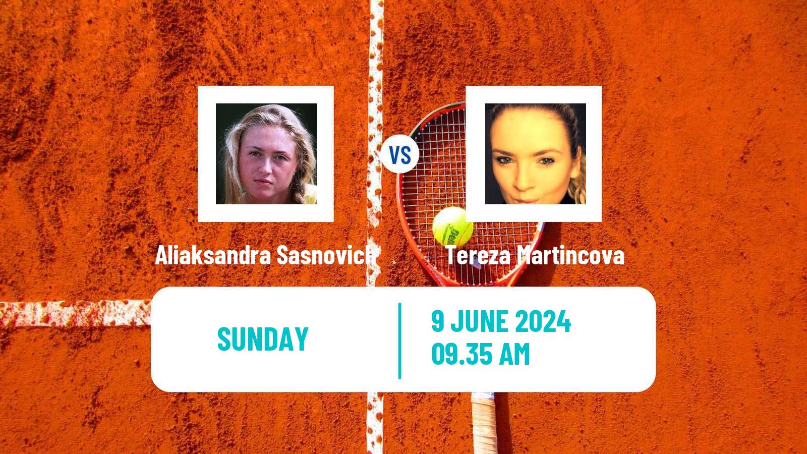 Tennis WTA Hertogenbosch Aliaksandra Sasnovich - Tereza Martincova