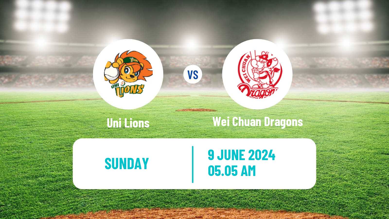 Baseball Taiwan CPBL Uni Lions - Wei Chuan Dragons