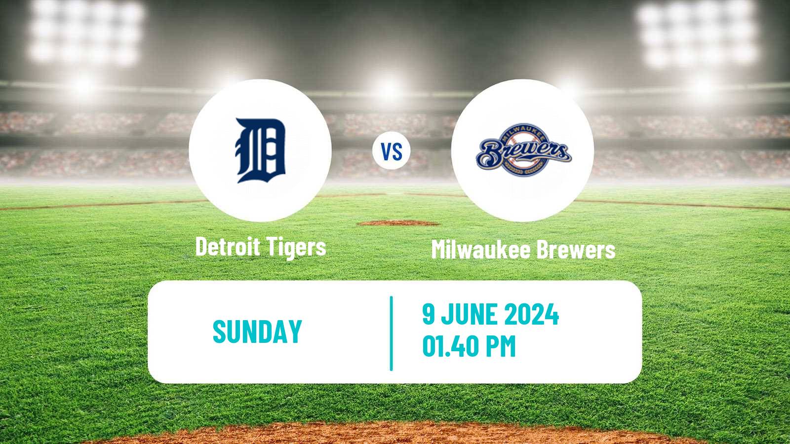 Baseball MLB Detroit Tigers - Milwaukee Brewers
