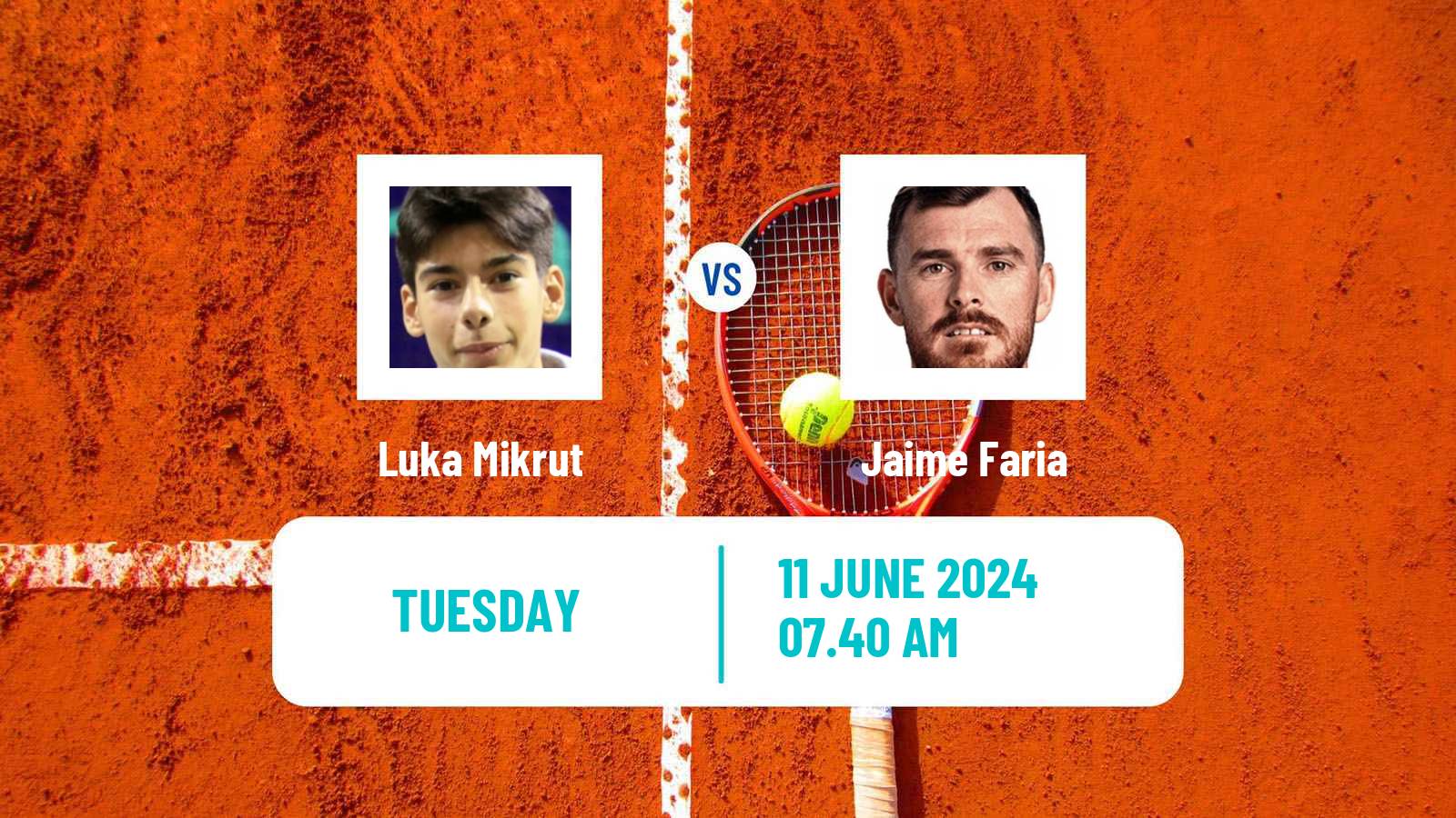 Tennis Bratislava Challenger Men Luka Mikrut - Jaime Faria