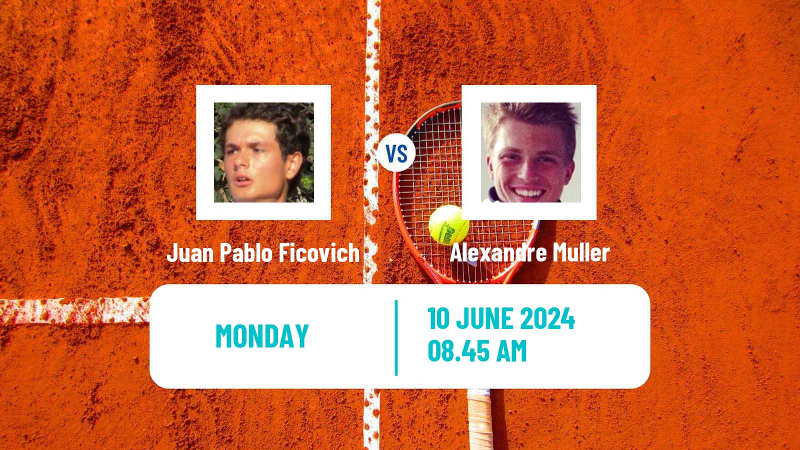 Tennis Lyon Challenger Men Juan Pablo Ficovich - Alexandre Muller
