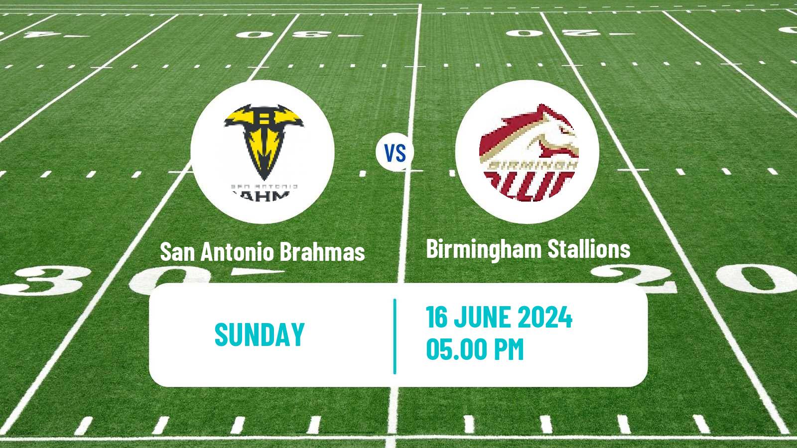 American football UFL San Antonio Brahmas - Birmingham Stallions