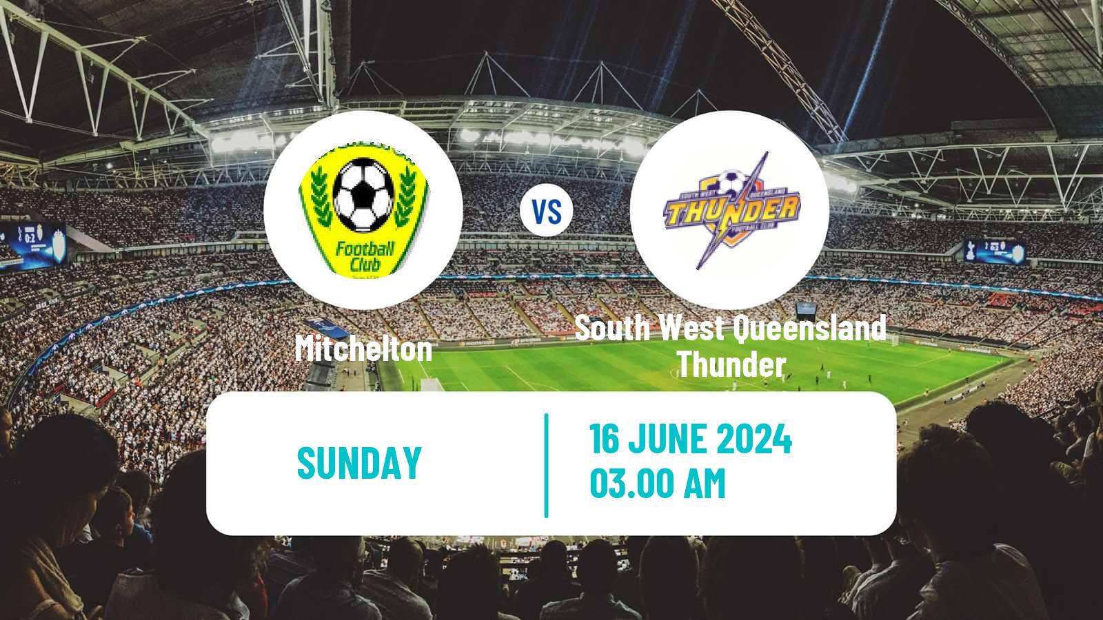 Soccer Australian Queensland Premier League Mitchelton - South West Queensland Thunder