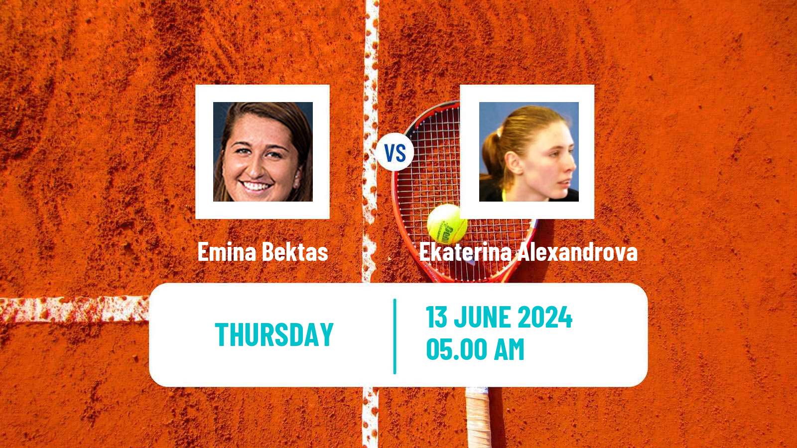 Tennis WTA Hertogenbosch Emina Bektas - Ekaterina Alexandrova