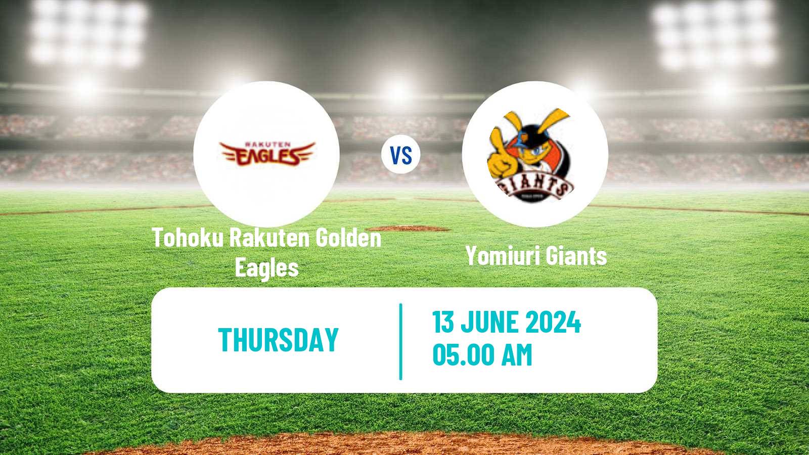 Baseball NPB Tohoku Rakuten Golden Eagles - Yomiuri Giants