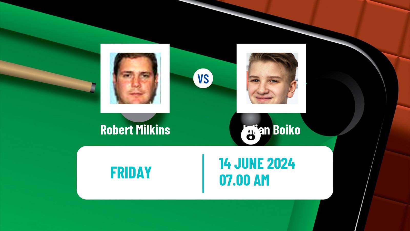 Snooker Championship League Robert Milkins - Iulian Boiko