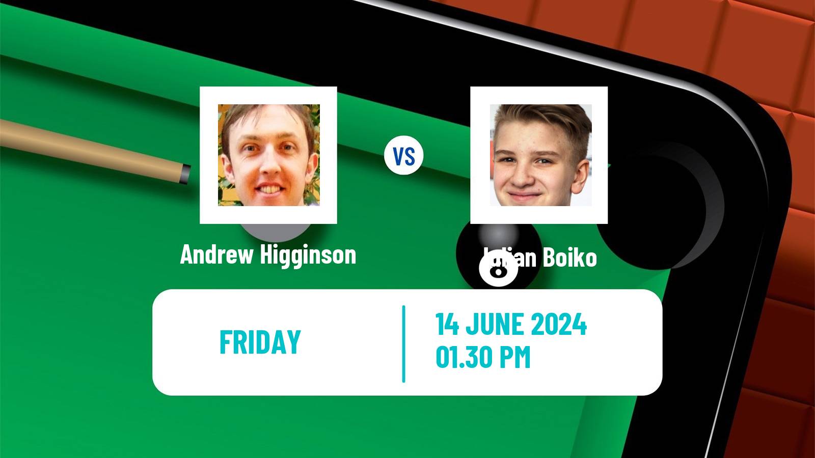 Snooker Championship League Andrew Higginson - Iulian Boiko