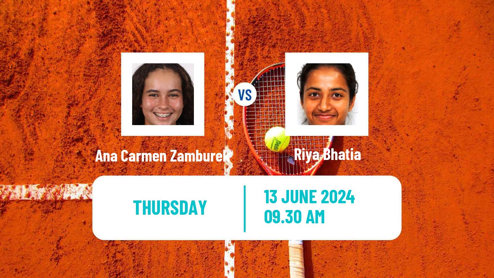 Tennis ITF W15 Santo Domingo 2 Women Ana Carmen Zamburek - Riya Bhatia