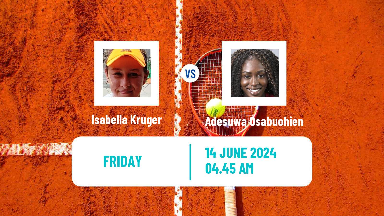 Tennis WTA Billie Jean King Cup Group III Isabella Kruger - Adesuwa Osabuohien