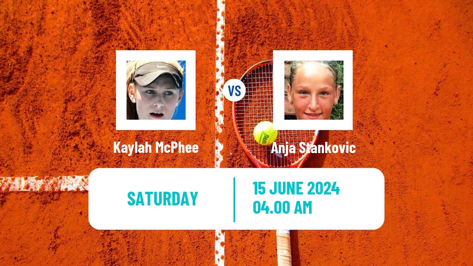 Tennis ITF W15 Kursumlijska Banja 7 Women Kaylah McPhee - Anja Stankovic