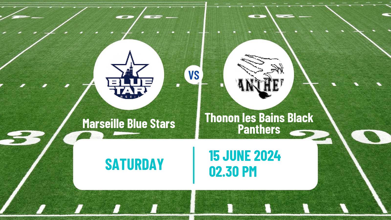 American football French Championnat Elite American Football Marseille Blue Stars - Thonon les Bains Black Panthers