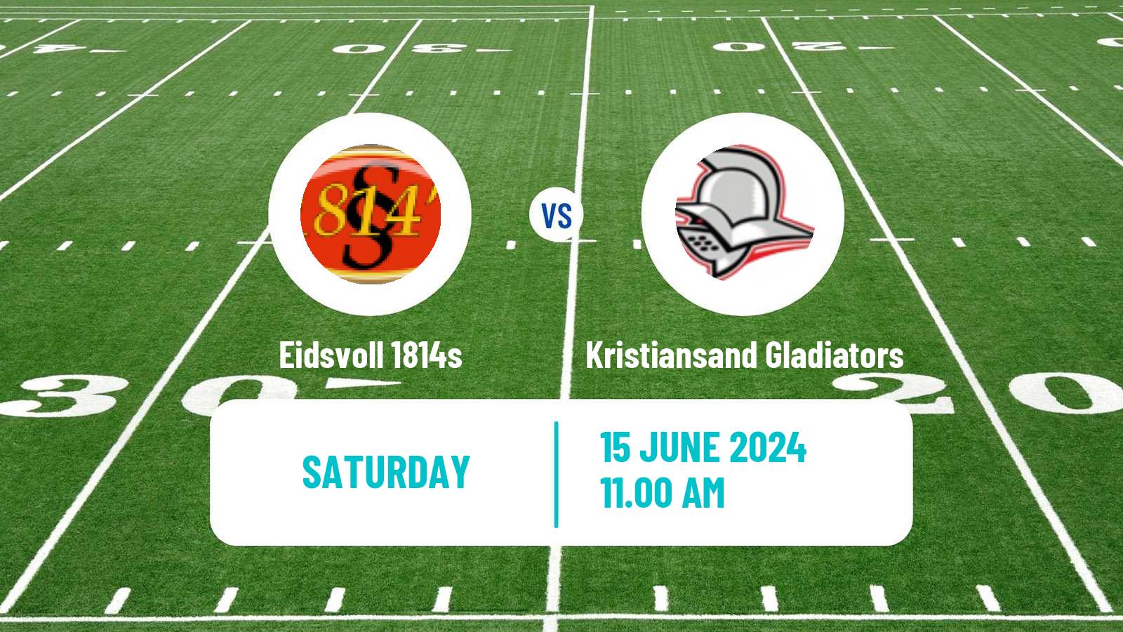 American football Norwagein Eliteserien American Football Eidsvoll 1814s - Kristiansand Gladiators