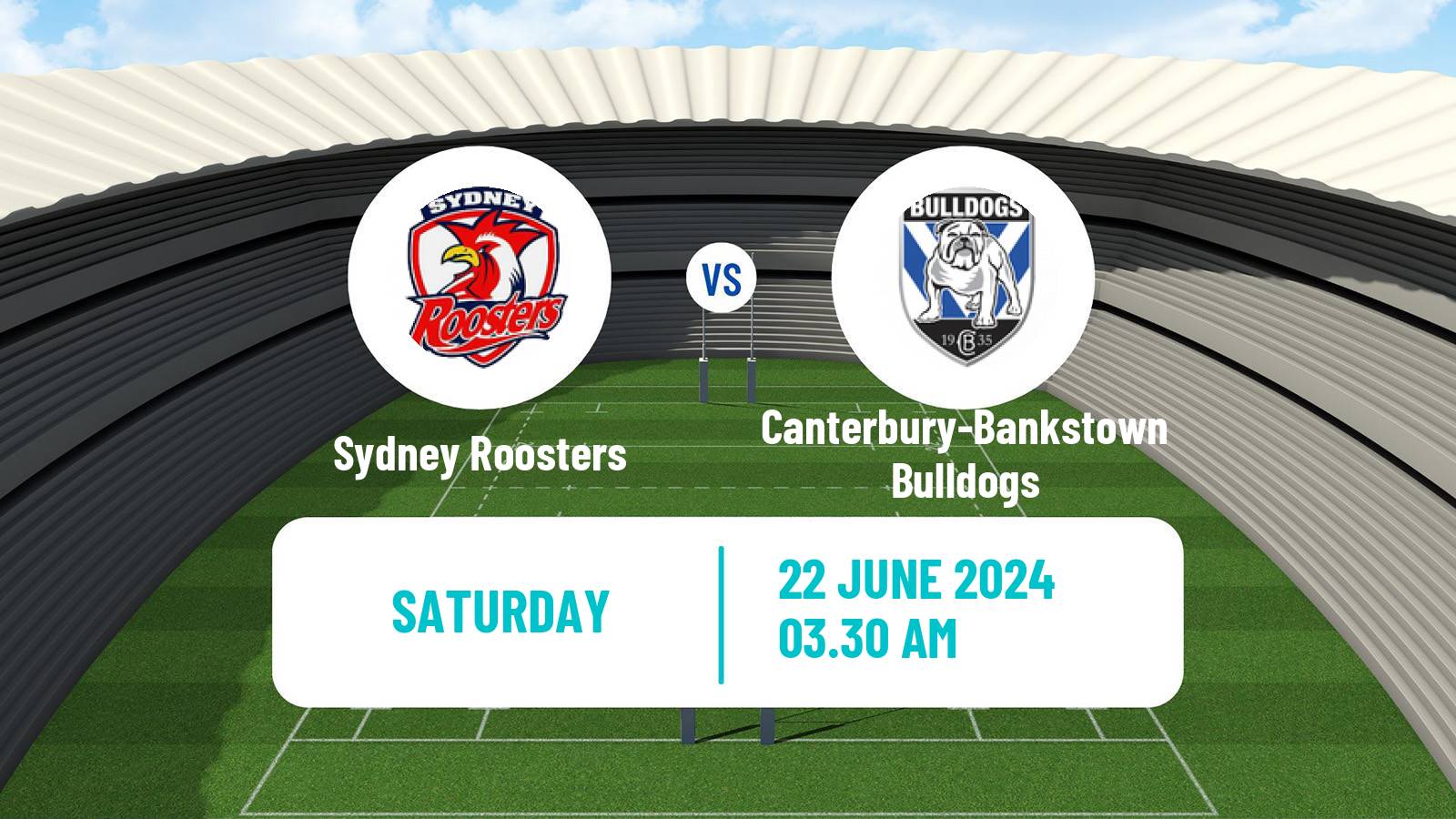 Rugby league Australian NRL Sydney Roosters - Canterbury-Bankstown Bulldogs