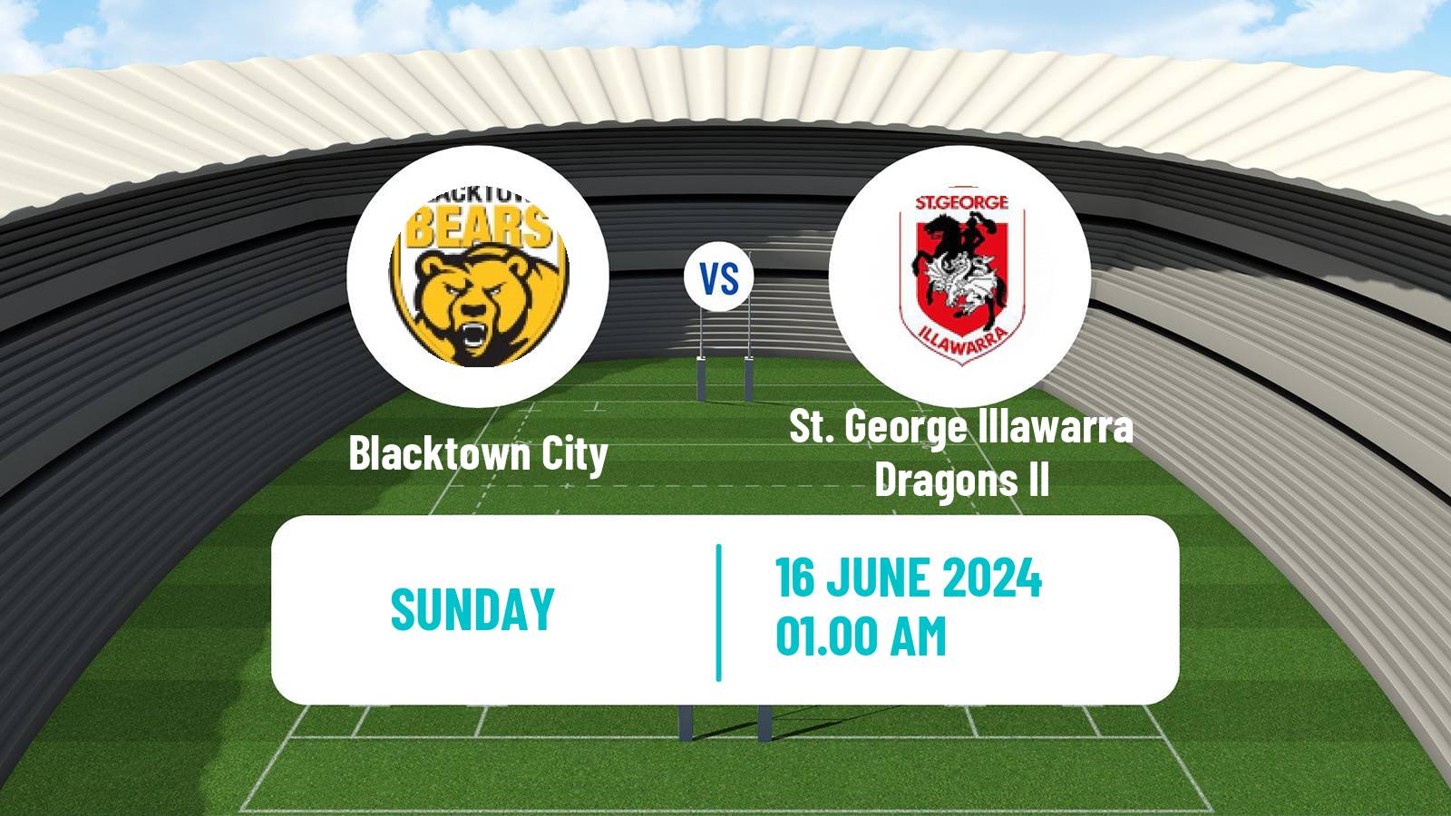 Rugby league Australian NSW Cup Blacktown City - St. George Illawarra Dragons II