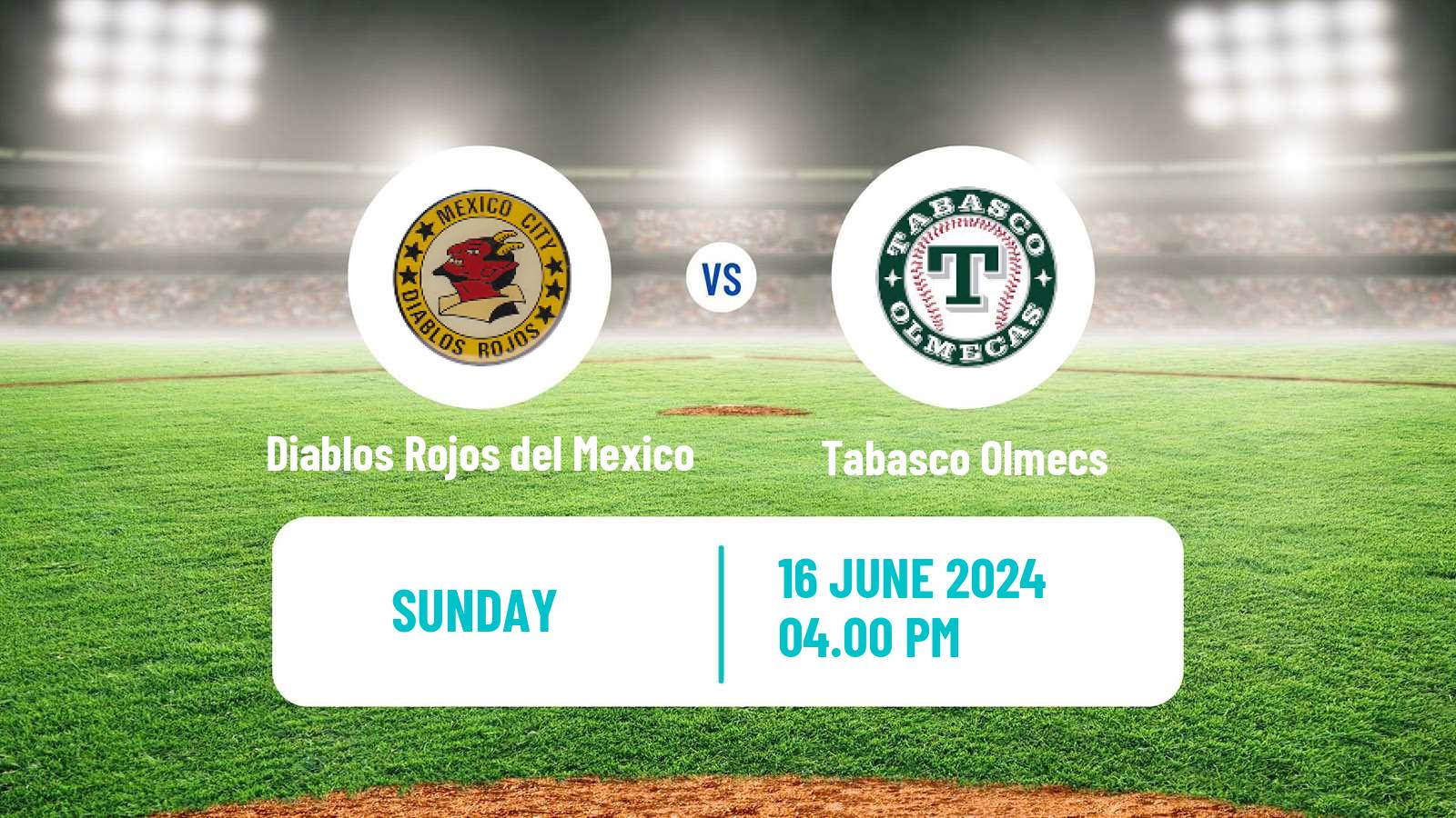 Baseball LMB Diablos Rojos del Mexico - Tabasco Olmecs