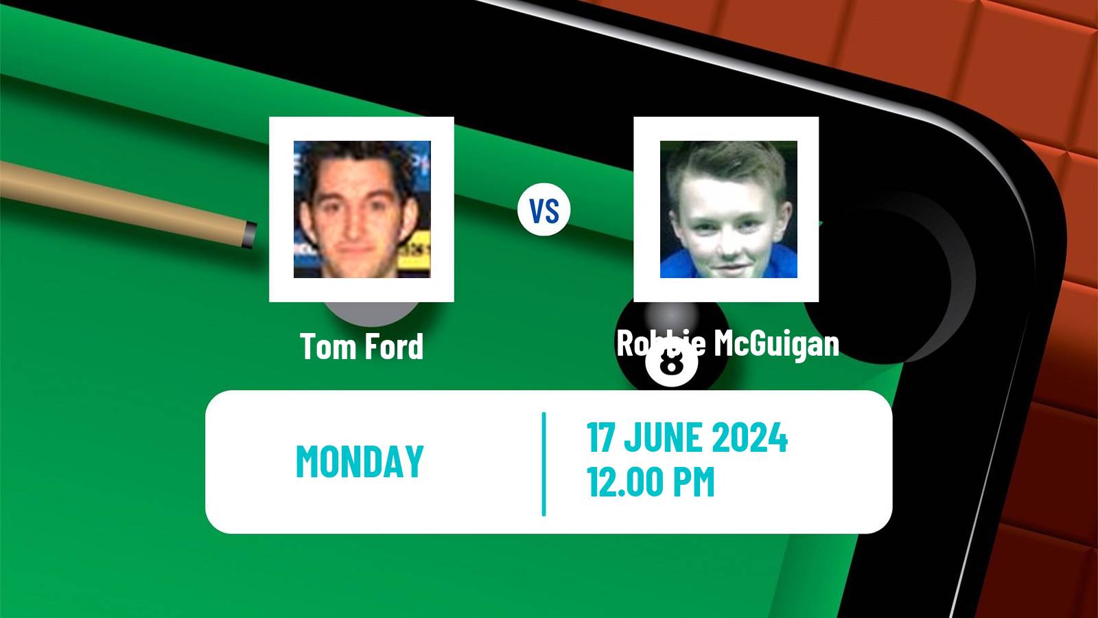 Snooker Championship League Tom Ford - Robbie McGuigan