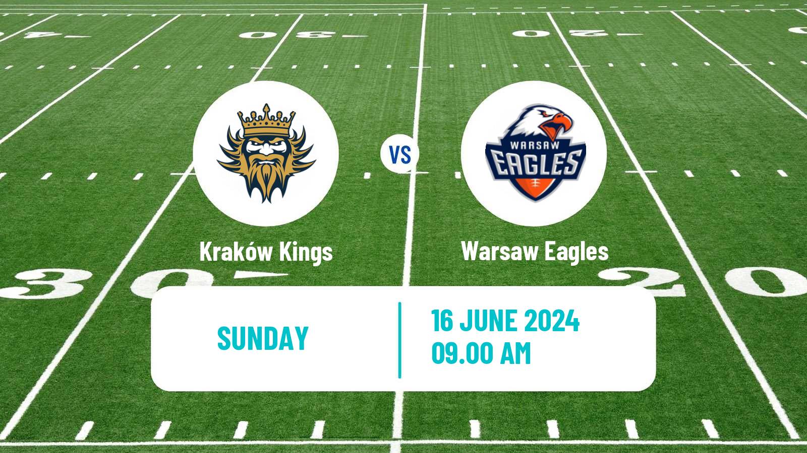 American football Polish PFL 1 Kraków Kings - Warsaw Eagles