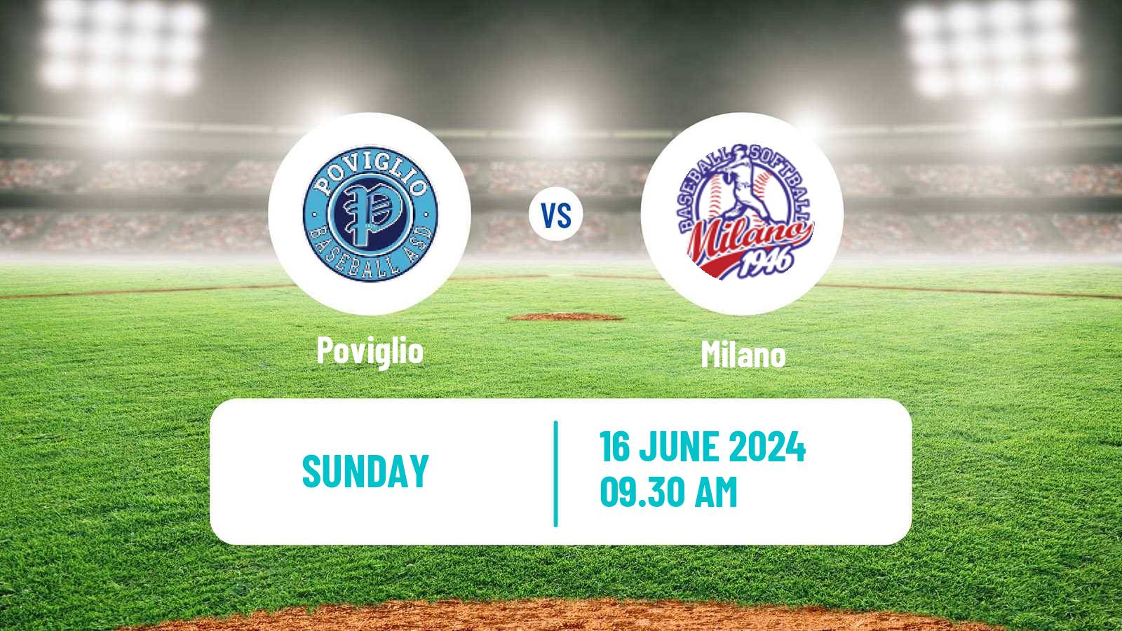 Baseball Italian Serie A1 Baseball Poviglio - Milano