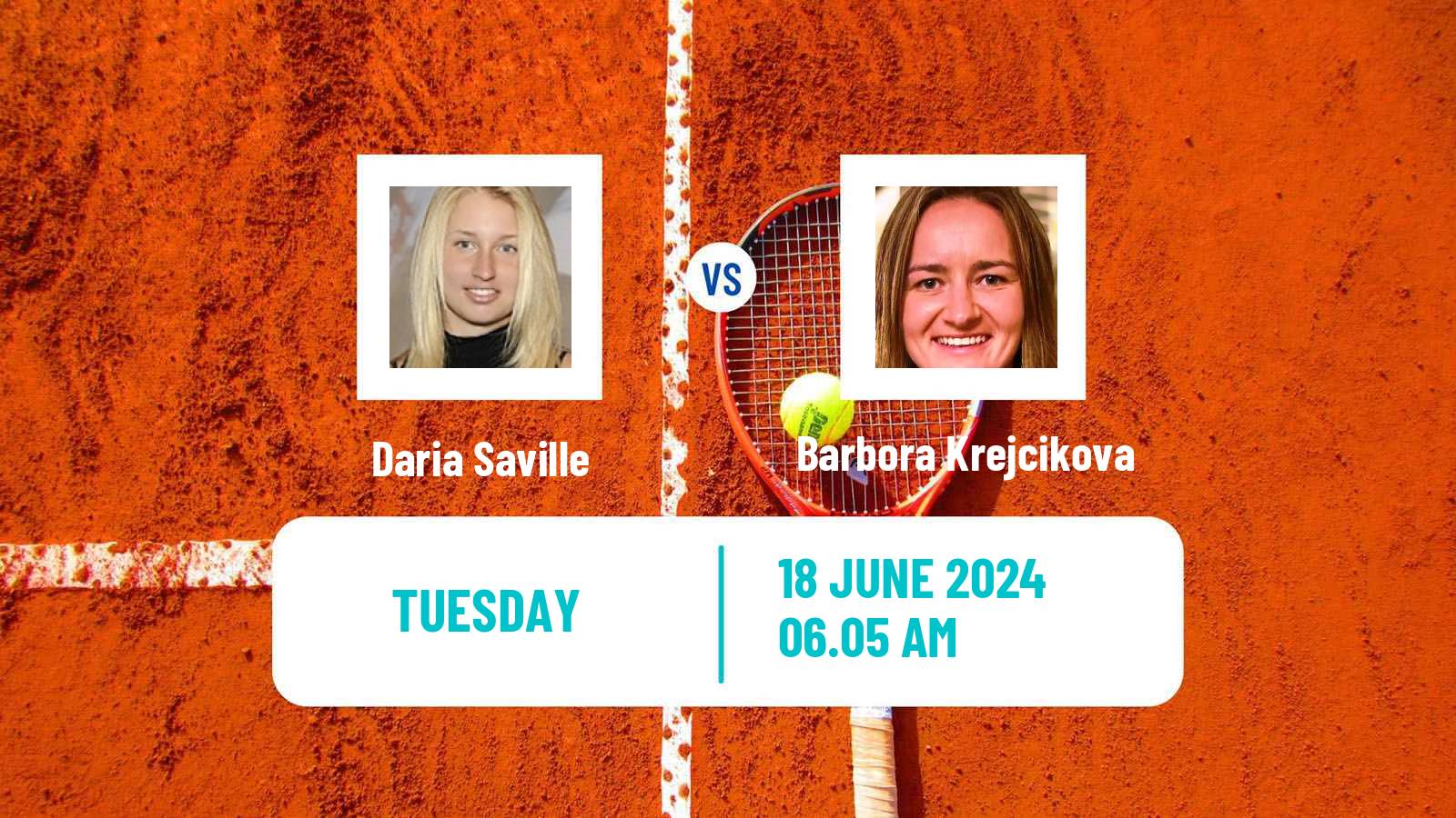 Tennis WTA Birmingham Daria Saville - Barbora Krejcikova