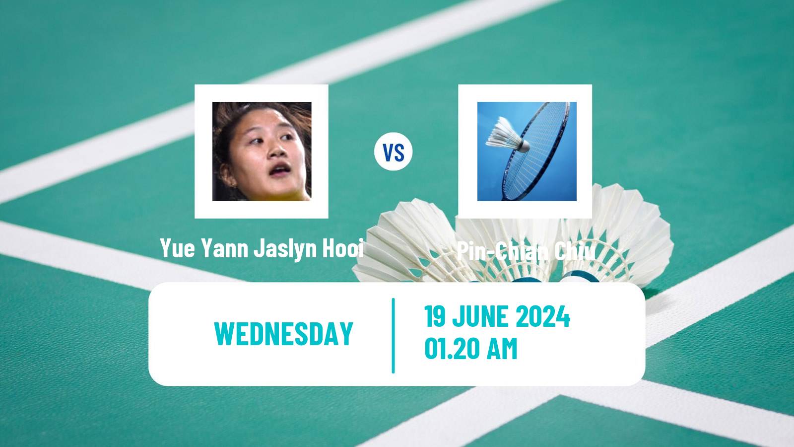 Badminton BWF World Tour Kaohsiung Masters Women Yue Yann Jaslyn Hooi - Pin-Chian Chiu