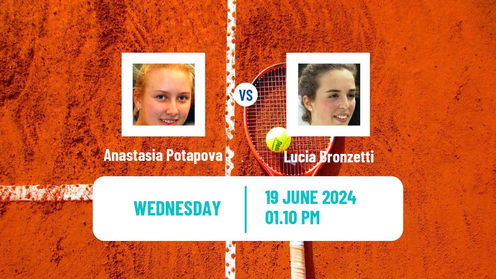 Tennis WTA Birmingham Anastasia Potapova - Lucia Bronzetti