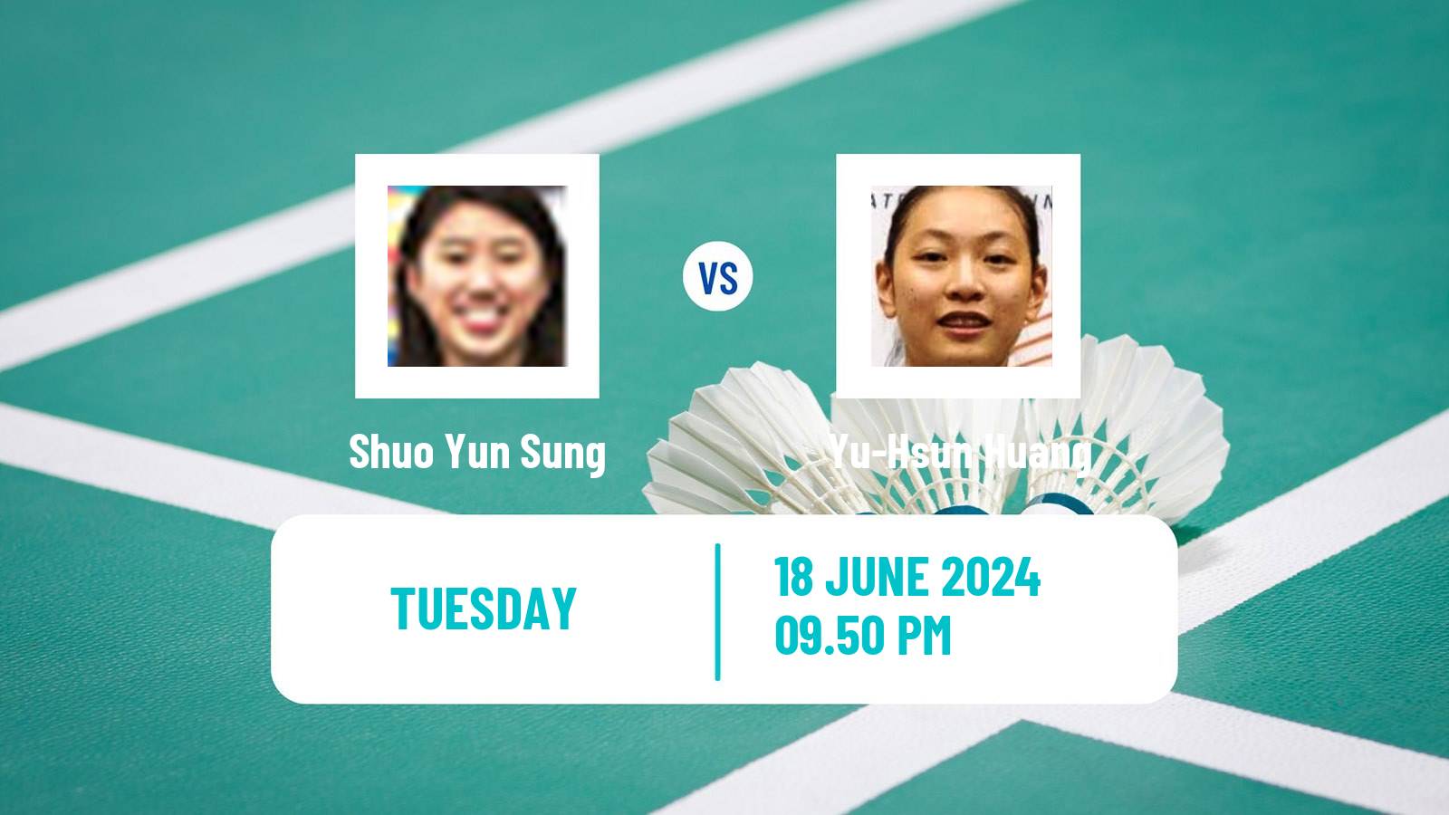 Badminton BWF World Tour Kaohsiung Masters Women Shuo Yun Sung - Yu-Hsun Huang