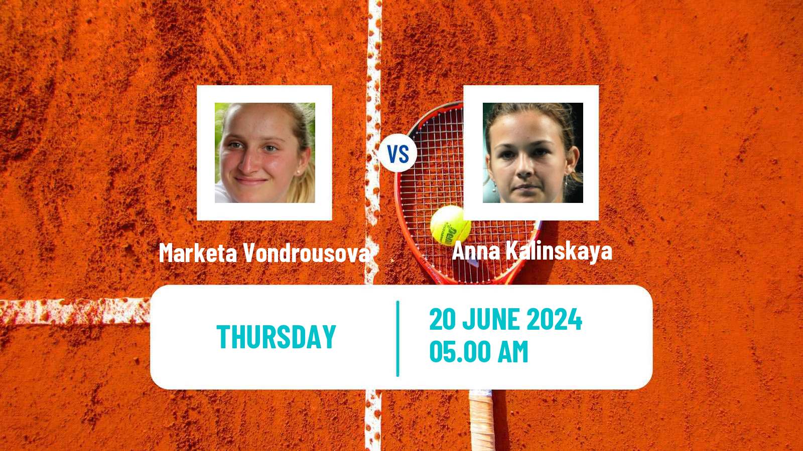 Tennis WTA Berlin Marketa Vondrousova - Anna Kalinskaya