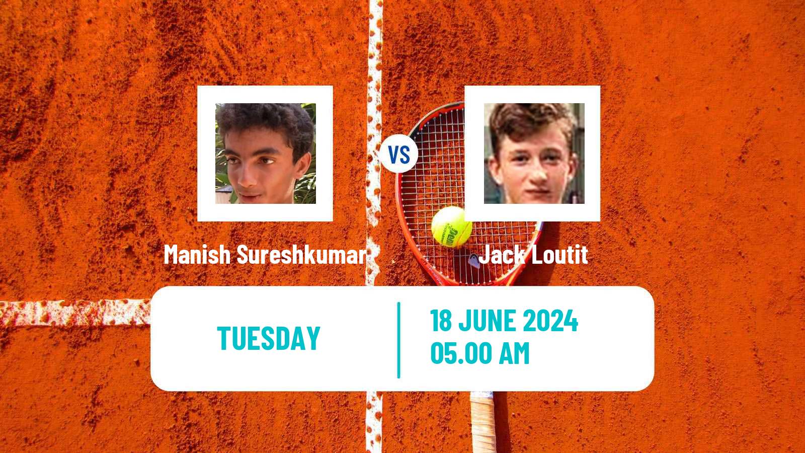 Tennis ITF M15 Monastir 25 Men Manish Sureshkumar - Jack Loutit