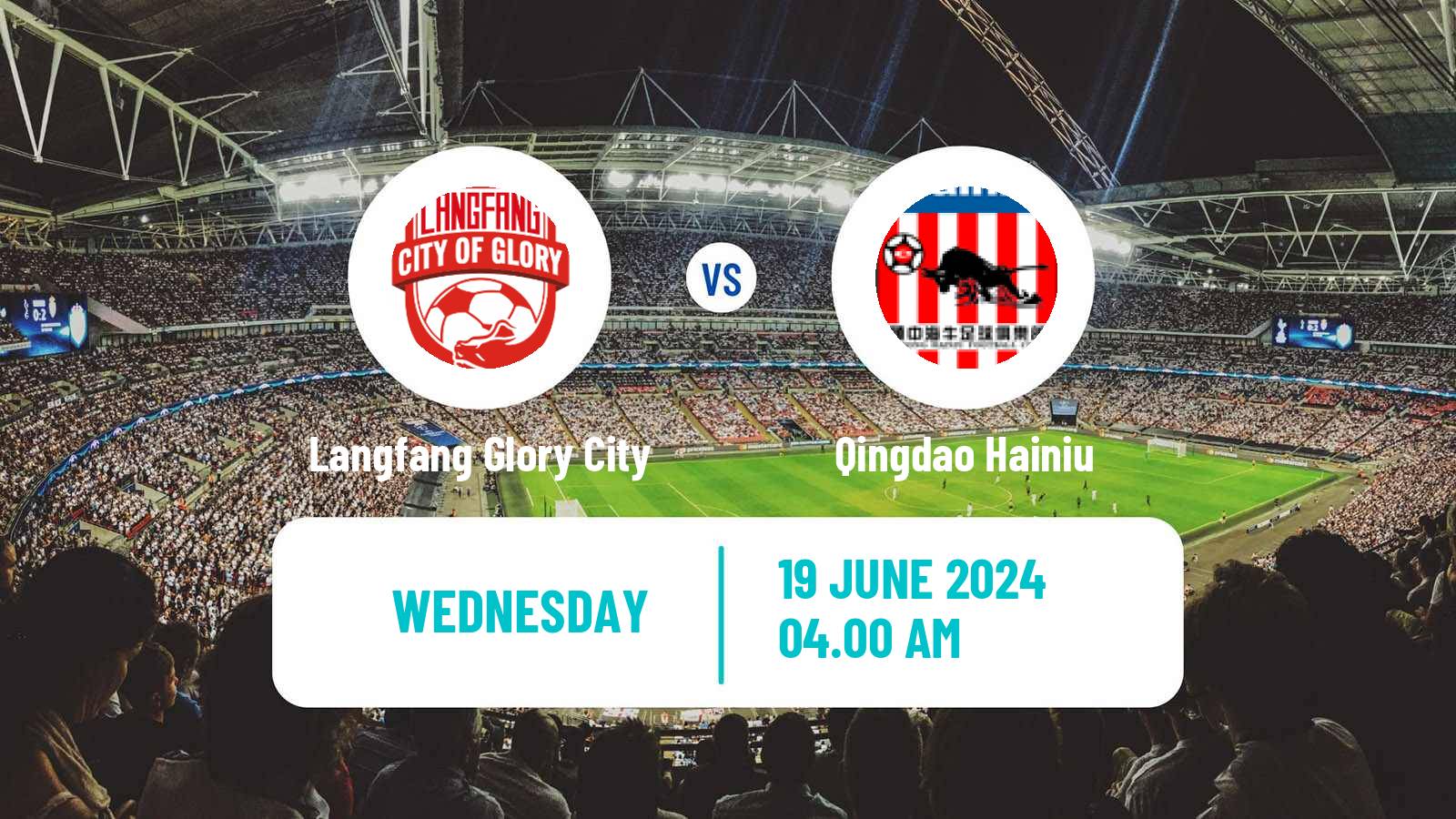 Soccer Chinese FA Cup Langfang Glory City - Qingdao Hainiu
